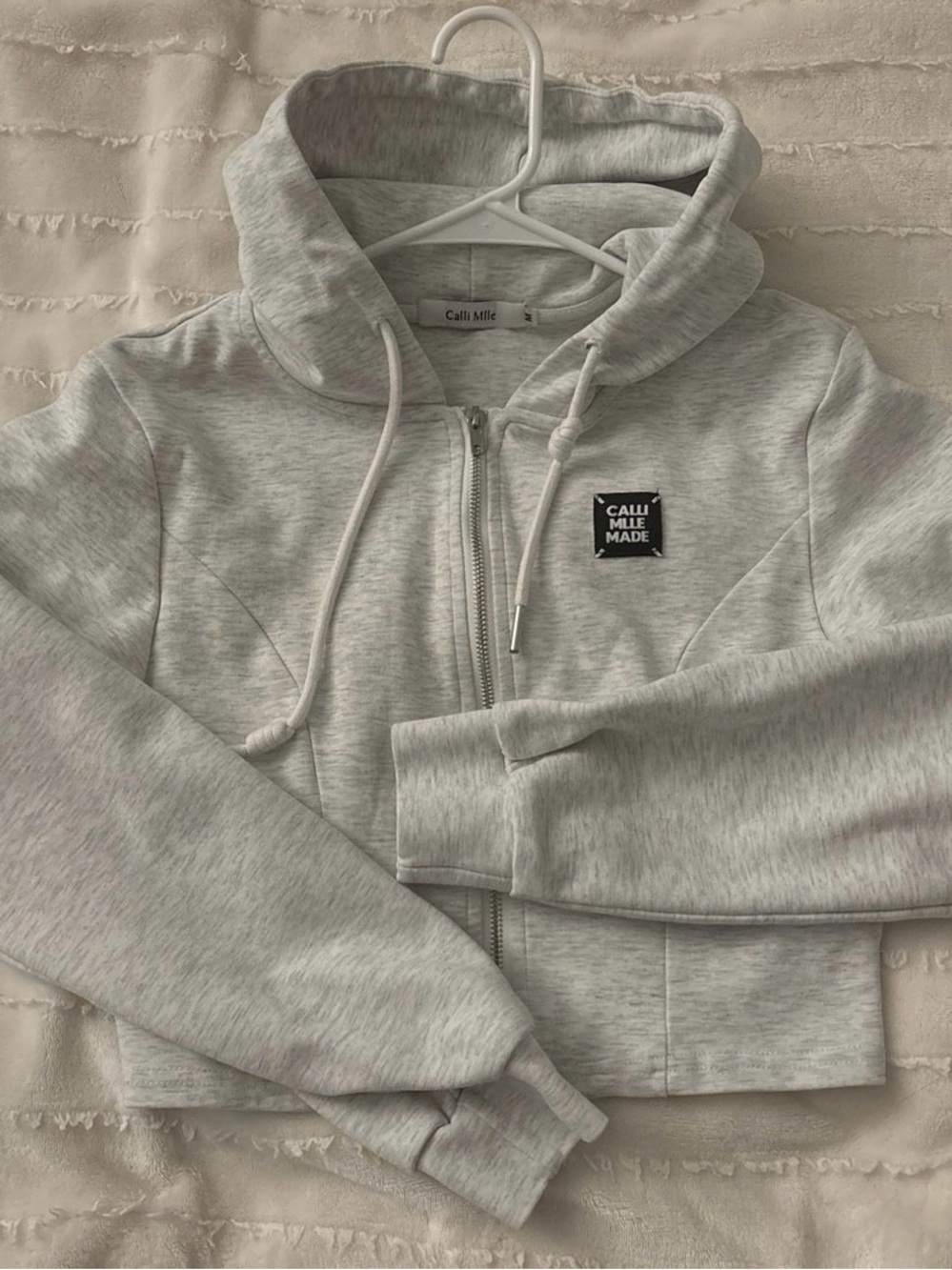 Calli Mile Made Light Gray Zip Hoodie
